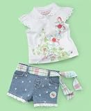 Flapdoodles Baby Girl Strawberry Patch Shorts