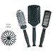 KareCo Set of 3 Hair Brushes Thermal Round Brush, Large Paddle Brush, Tunnel Vent Brush