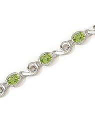 14kt Yellow Gold Oval Peridot and Diamond Bracelet