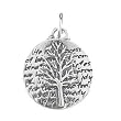 Small Round Reversible Tree of Life Pendant with Words of Inspiration in Sterling Silver, #8224