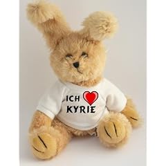 Pl�sch Osterhase mit T-shirt mit Aufschrift Ich liebe Kyrie