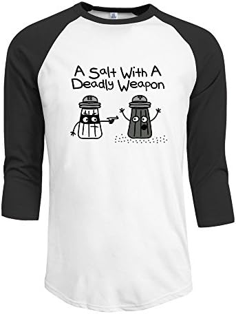 Men A Salt With A Deadly Weapon 3/4 Contrast Raglan Sleeve Baseball Shirts