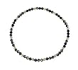 Anklet - A65 - Stretch - 4mm Swarovski (tm) Crystal and Silver Tone Heishi Beads ~ Jet Black