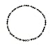 Jewelry : Anklet - A65 - Stretch - 4mm Swarovski (tm) Crystal and Silver Tone Heishi Beads ~ Jet Black