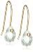 Gold Plated Sterling Silver 8x5mm Pear-Shaped Briolette Green Amethyst Earrings