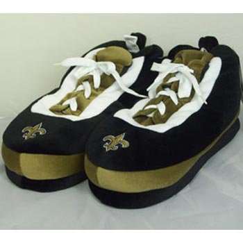 New Orleans Saints NFL Wrapped Logo Plush Sneaker Slippers - L