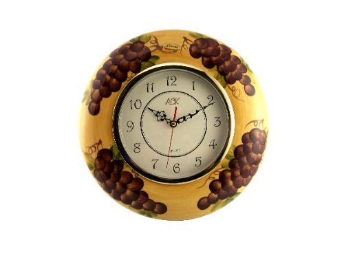 Tuscany Grape Wine Decor Wall Clock