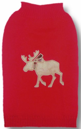 Dogs Kingdom DKELCHPULR Hundepullover Elch rot, Gr. 60 cm Rückenlänge