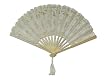 Beautiful Battenburg Lace Fan with Embroidery