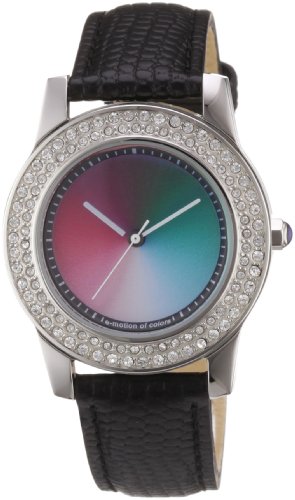 Rainbow e-motion of color Damen-Armbanduhr Elegancia crystal gamma Analog Leder EL47A-BL-g Preisvergleich