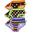 Little Miss Match Boyleg Undies, Black Zany 3 Pack Large