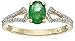 Amazon Collection 14k Gold Oval Gemstone Ring with Diamond Accents (1/10cttw, I-J Color, I2-I3 Clarity), Size 7