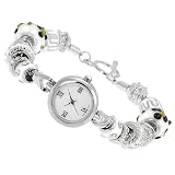 GP Designs Women's Rhinestone-accented Beaded Toggle Watch