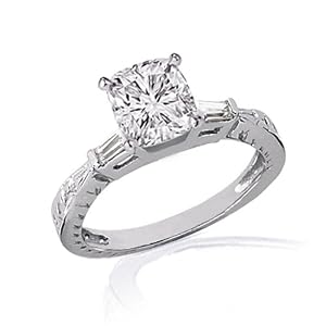 .60 Ct Cushion Cut 3 Stone Diamond Engagement Ring SI2