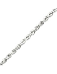 Sterling Silver Hollow Rope Chain - 20 Inch