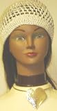 Hand Crocheted Metallic Gimp Skull Cap Offered in Combination with Sterling Silver Choker Necklace...