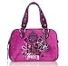 NEW AUTHENTIC JUICY COUTURE VELOUR GLITTER GLAM BRIGHT LIGHTS SATCHEL (Magenta)