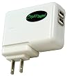 Crazyondigital High Capacity Dual USB 2.1A Home Travel Wall Charger for Apple iPad 3G / WiFi model 16GB, 32GB, 64GB with USB Data Cable. Free Crazyondigital Wirstband included.