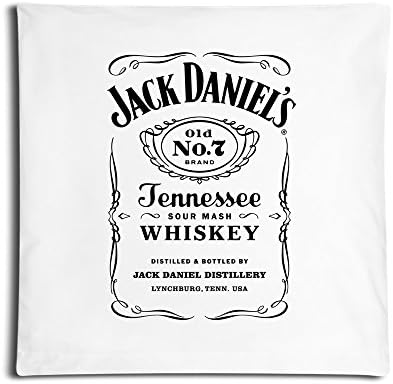 GuuiHome Cotton Solid Throw Pillow Covers Jack Daniels Whiskey Logo 18" X 18"