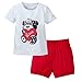 PanDaDa Baby T-shirt Tops Short Sleeve Top Shorts Pants Heart Bear Outfit Set