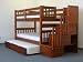 Stairway Bunk Bed Twin over Twin in Expresso with 3 Drawers Built in to the Steps and a Twin Trundle