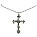 Necklace - N191 - CZ Cross on Rope Chain ~ Black Diamond