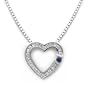 18k White Gold Diamond and Blue Sapphire Heart Pendant with Chain (0.39 cttw, H, SI)