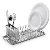 Polder 6115-75 Compact Stainless-Steel Dish Rack with Utensil Holder