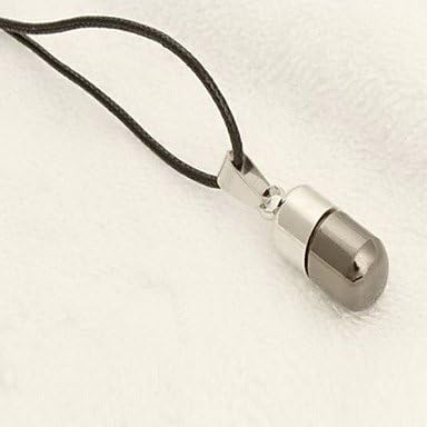 JEW JEWLY Fashion Pill Case And Perfume Bottle (Bullet) Black Leather Pendant Necklace (1 Pc)