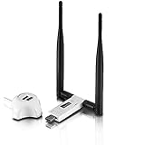 Netis WF2116 Wireless N300 Long-Range USB Adapter, Supports Windows, Mac OS, Linux, 5dBi High Gain Antennas, Free USB Cradle