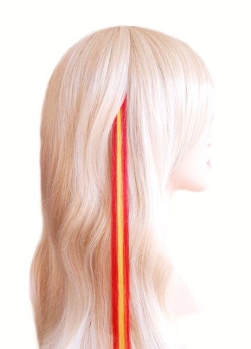 Fun-Clips für EM-Fans – Clip-In-Extensions 45cm – Spanien – Rot, Gelb, Rot