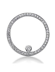 1.50 ctw Diamond Circle Pendant With Chain 14k Gold,pd1102