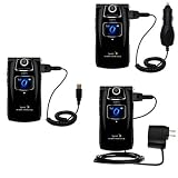 Deluxe Kit for the Sanyo Katana II includes a USB cable with Car and Wall Charger - Gomadic Brand w/ TipExchange Technology