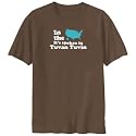 T-Shirt Brown " In The Usa It Is Spoken In Tuvan Tuvin " Languaje