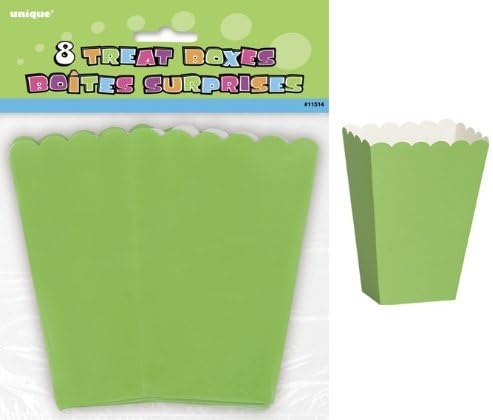 Pack of 8 LIGHT GREEN Party Treat Boxes