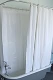 Extra Wide Vinly Shower Curtain for a Clawfoot Tub/white with Magnets 180" X 70"