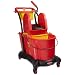 Rubbermaid Commercial FG777700 WaveBrake Down Press Mopping Trolley, 8.75 Gallon Capacity, 28.9" Length x 18.2" Width x 38.6" Height, Red