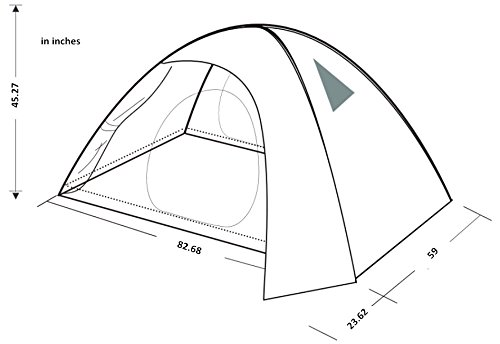KingCamp™Seine Waterproof PU 5000mm, Durable Tear Resistant Windproof O Shape Inner Door, 2-Person Tent for Camping