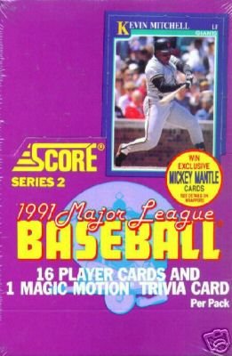 1991 Score Baseball Series 2 Box 36 packs