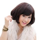 Cool2day fashion cute short DARK BROWN bob Kanekalon hair women's wave wig wigs jf010286