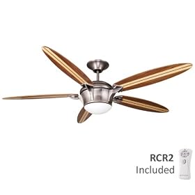 Ellington Fans SBF58AN5LKRCR2 58" Surfboard Antique Nickel Ceiling Fan w/ Light & Remote