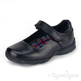 Hush Puppies Miley Black Leather Girls School Shoe