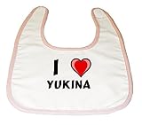 Baby Bib with I Love Yukina (first name/surname/nickname) by Shopzeus