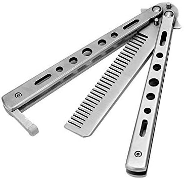 Stainless Steel Practice Training Butterfly Balisong Style Knife Comb Cool 2015 Hot