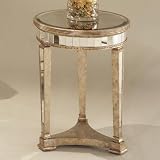Borghese Mirrored Round Side End Table, 26