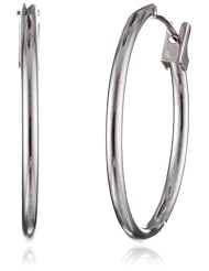 Duragold 14k White Gold Polished Hoop Earrings, (0.85" Diameter)
