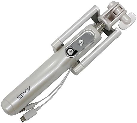 Selfie Stick Extendable Handheld Monopod with Dimmable Rechargeable LED Spotlight For iPhone 5 5S 6 6 Plus Samsung Galaxy 6S 6S Edege Note 3 4 5 (White)