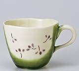 緑彩子花マグカップ  【マグカップ 美濃焼】