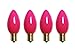 Northlight Opaque Pink C7 Christmas Replacement Bulbs, 4 Pack