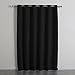 Best Home Fashion Premium Wide Width Thermal Insulated Blackout Curtain - Antique Bronze Grommet Top - Black - 80